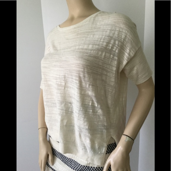 Ann Taylor LOFT Ivory Hi Lo Hem Cottony Summer Top (Size M) - Picture 6 of 8